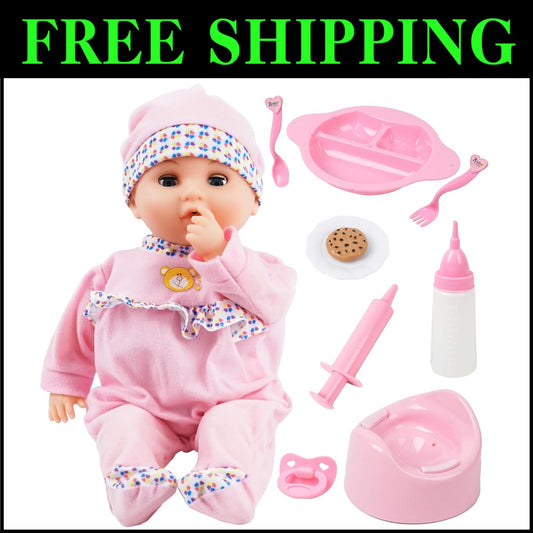 16-Inch Interactive Baby Doll with Sounds & Accessories - Perfect Preschool Gift