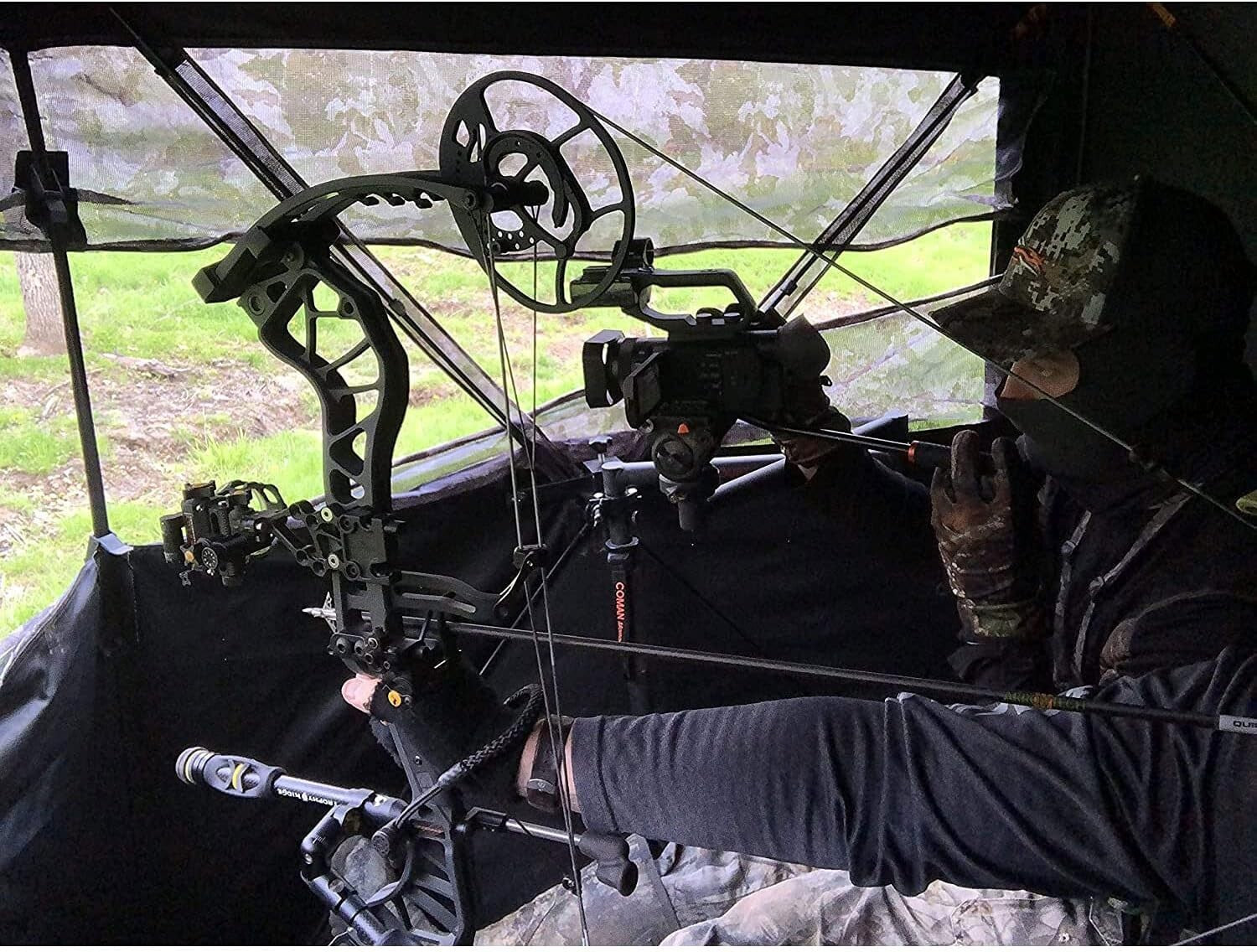 Outdoors 3-Person Heavy-Duty Water Resistant Ground Blind with Shadow Mesh Wi...