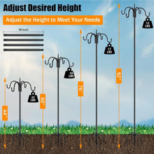 Load image into Gallery viewer, Sturdy 92-Inch Adjustable Shepherd Hook for Bird Feeders - 5-Prong Base Included