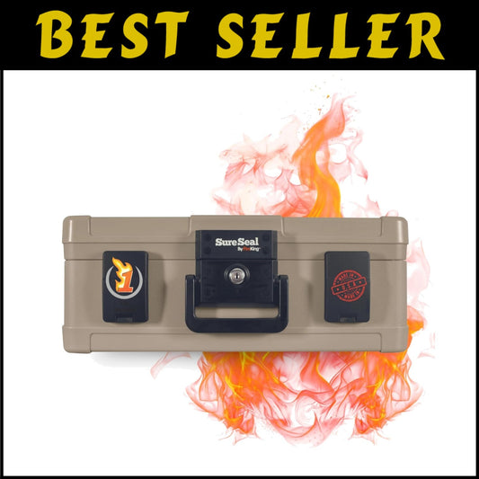 Impact-Rated SureSeal Fireproof Chest - 48 Hour Water Resistance, Key Lock