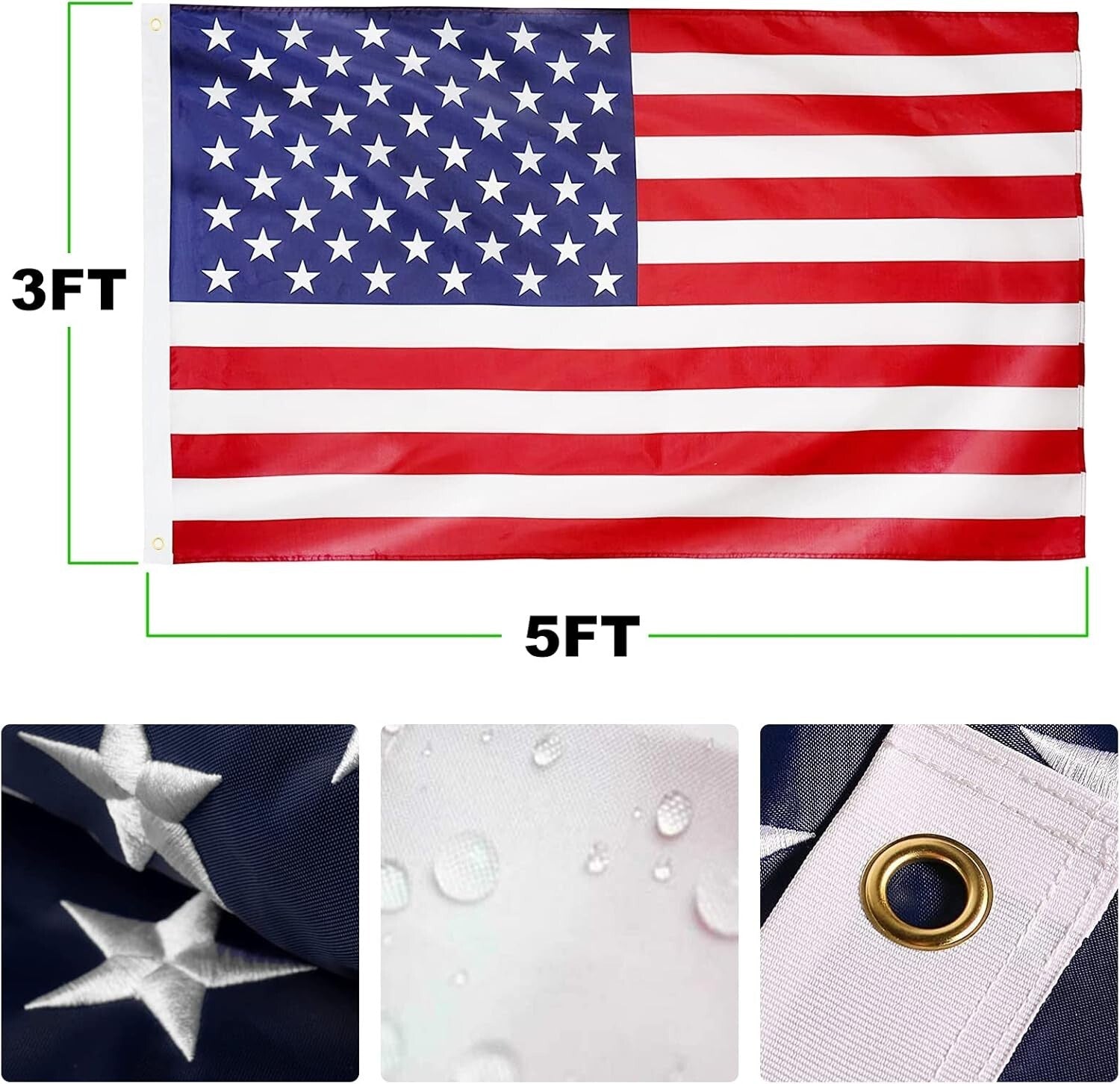 Rust-Resistant 25 FT Flag Pole with 41 FT Rope & Accessories for Proud Display
