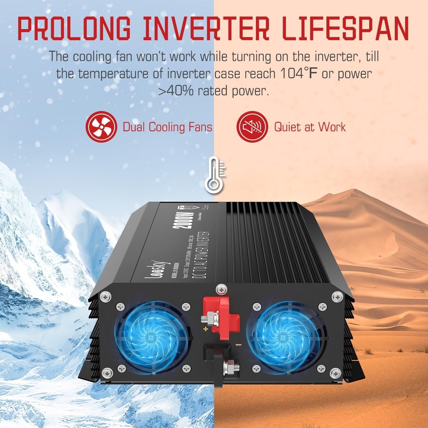 Versatile 2000W Inverter for Car, RV, and Off-Grid Use - Remote & USB Port