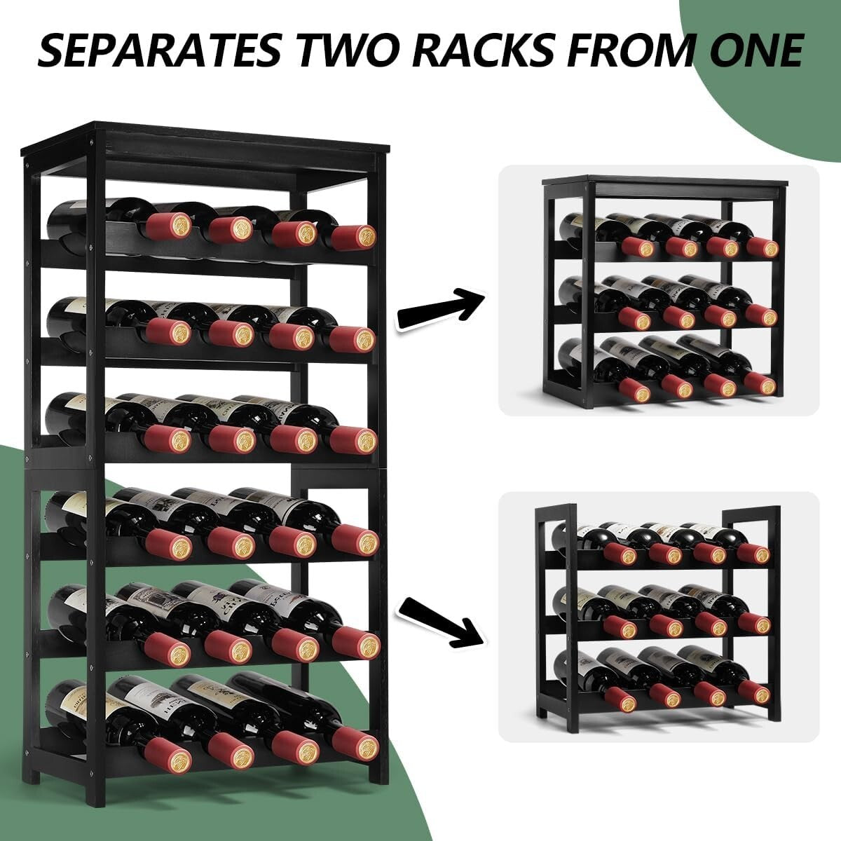 Versatile 6-Tier 24-Bottle Wine Rack: Perfect for Home Bars and Dining Rooms
