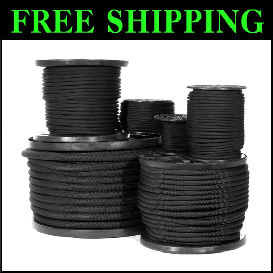 Elastic Bungee Cord - 3/8" x 50' Shock Absorbent for Camping and Crafting Needs