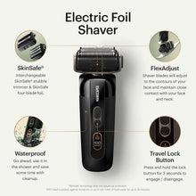 Load image into Gallery viewer, Men’s Electric Face Shaver with Interchangeable Blades &amp; Shaving Gel – SkinSafe