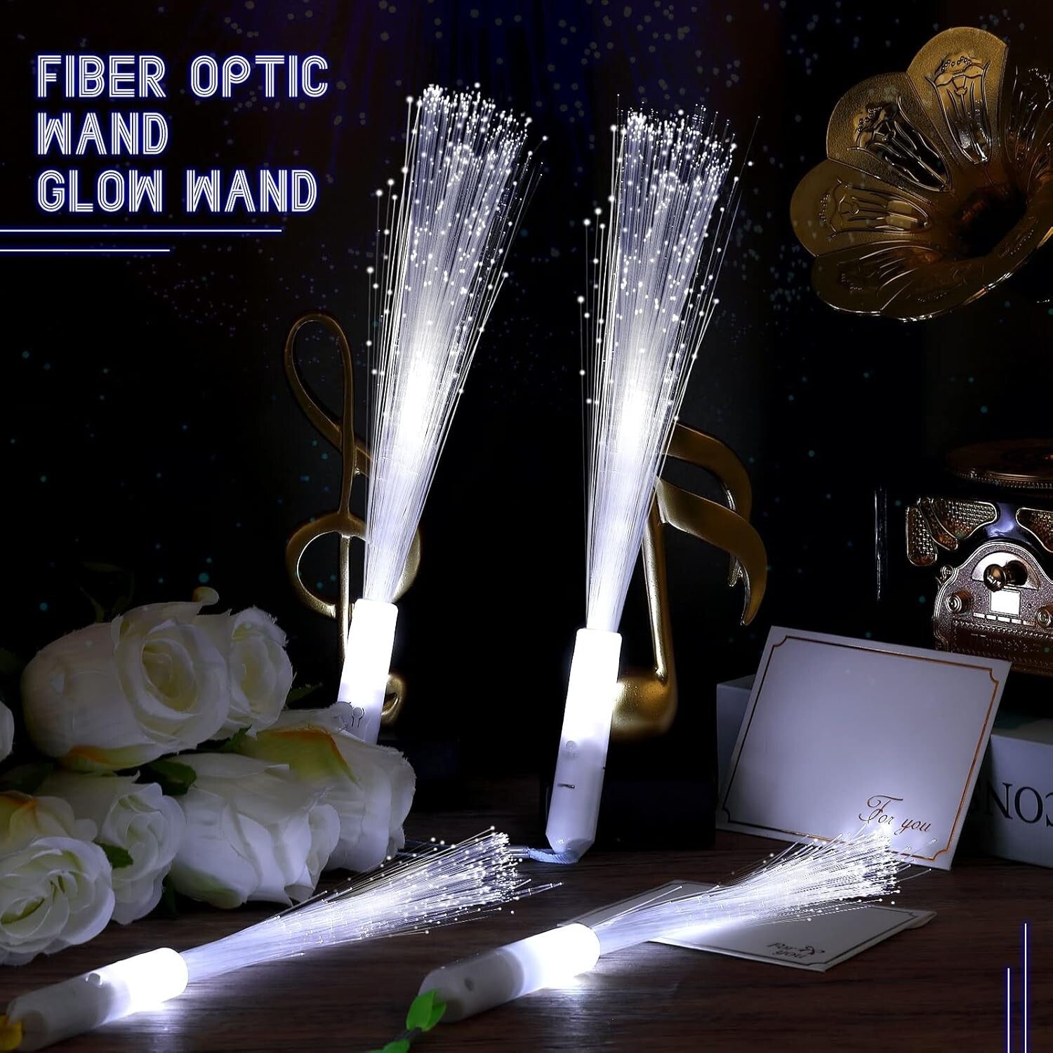 Durable 120-Piece Fiber Optic Glow Wands - Perfect for Weddings & Celebrations
