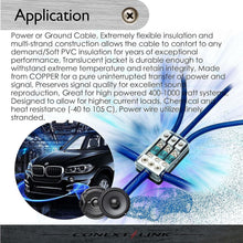 Load image into Gallery viewer, 25 FT 1/0 AWG OFC Copper Power Cable - Super Flexible &amp; Durable in Frost Blue