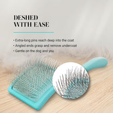 Load image into Gallery viewer, Professional-Grade Dog Slicker Brush for Goldendoodles &amp; Poodles - Teal, Large