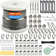 Load image into Gallery viewer, Durable Vinyl Coated 200FT Wire Rope Kit - Ideal for Garden and Outdoors