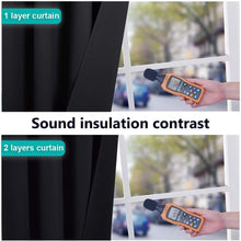 Load image into Gallery viewer, Black Lined 100% Blackout Curtains - Stylish Energy Saving Drapes, 2 Panels