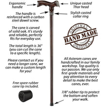 Load image into Gallery viewer, Elegant Walnut Wood Viking Cane - Custom Length with Interchangeable Tip