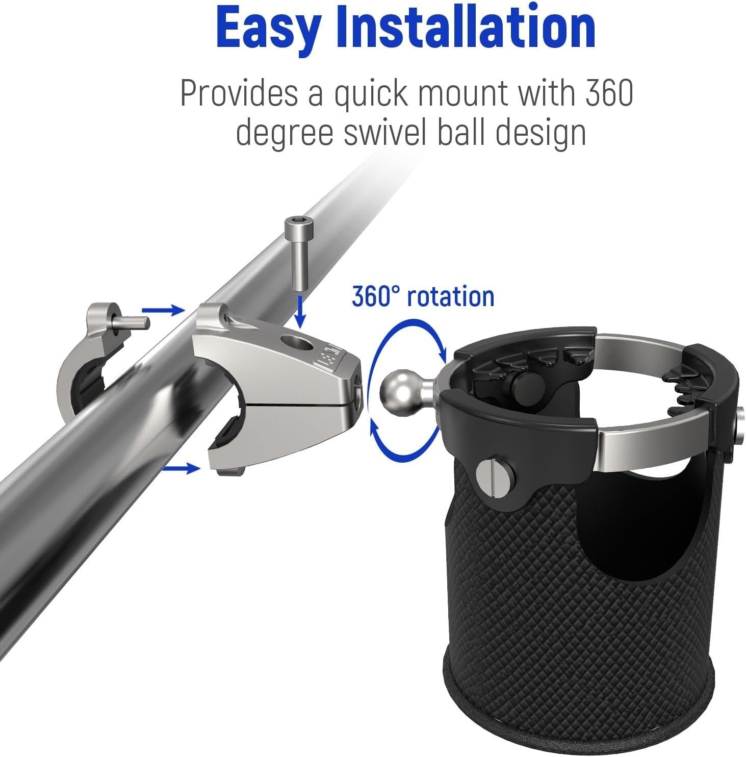 Adjustable Boat & Motorcycle Drink Holder - Anti-Skid with Strong Grip Basket