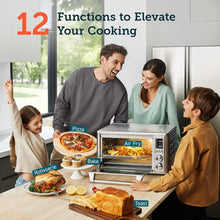 Load image into Gallery viewer, Elegant 12-in-1 Air Fryer Toaster Oven with Rotisserie – 134 Recipes Included