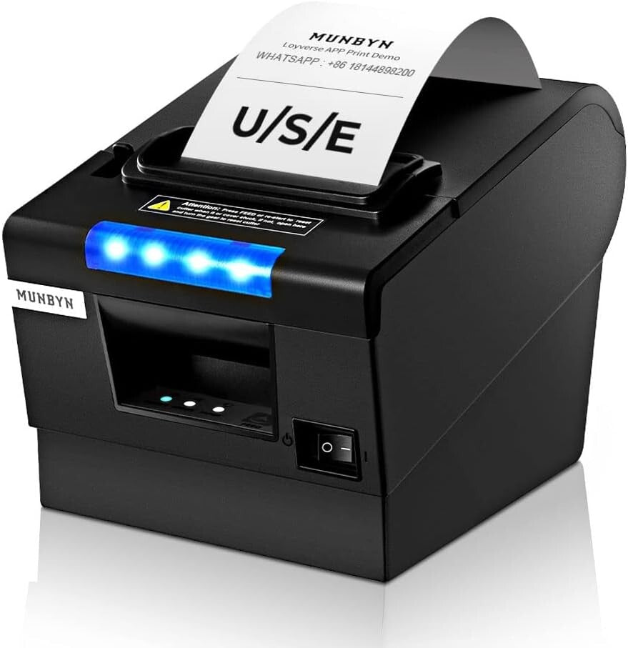 Compact POS Receipt Printer P068 - Fast Printing with Thermal Paper Included