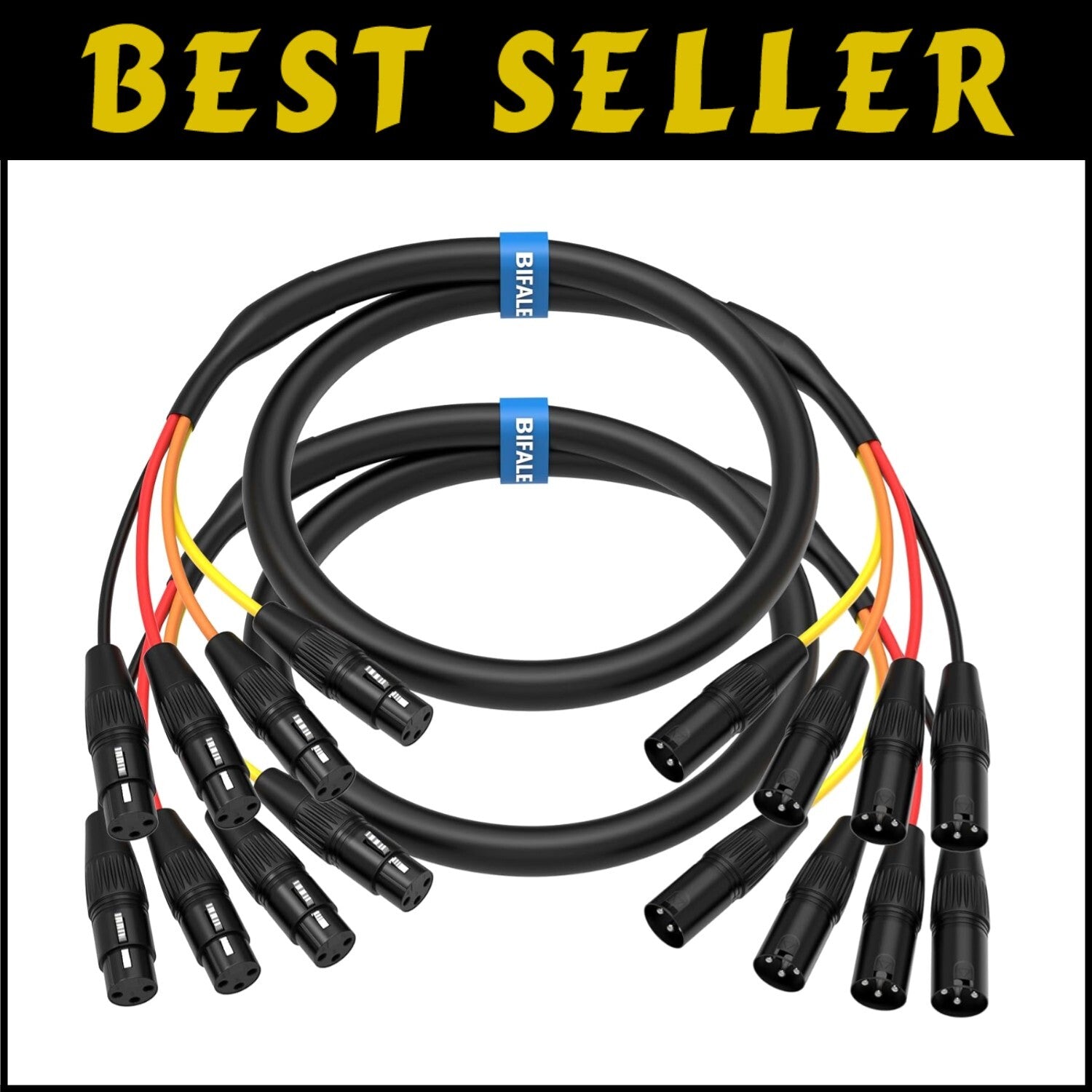 Versatile 4-Channel XLR Snake Cables 3.3FT Pair - Noise-Free Transmission