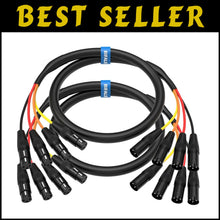Load image into Gallery viewer, Versatile 4-Channel XLR Snake Cables 3.3FT Pair - Noise-Free Transmission