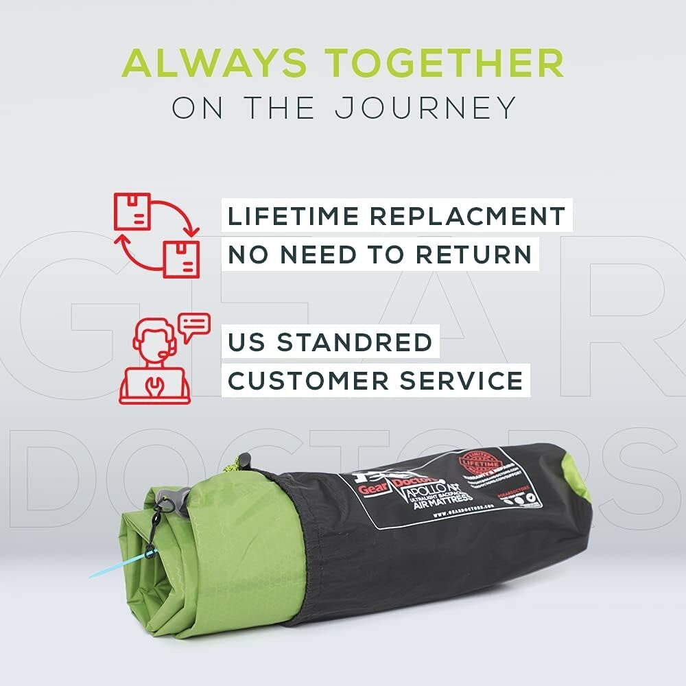 Portable and Foldable Sleeping Pad for Camping - Includes Pump Sack & Repair Kit