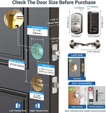 Load image into Gallery viewer, Keyless Entry Biometric Door Lock - Satin Nickel with Back-lit Keypad
