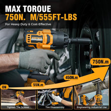 Load image into Gallery viewer, Compact 1/2 Inch Cordless Impact Wrench with Included Suitcase and Accessories