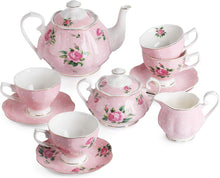 Load image into Gallery viewer, Exquisite Floral China Tea Set - 13-Piece Gift Set for Elegant Tea Times