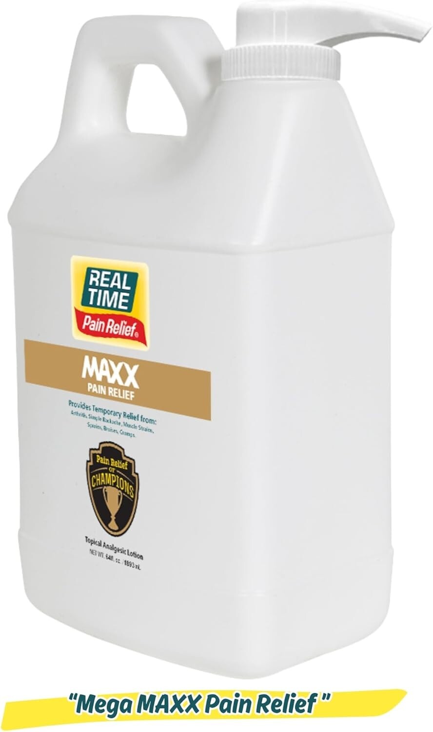 Professional Size MAXX Pain Relief - 64oz Formula for Arthritis and Muscle Pain