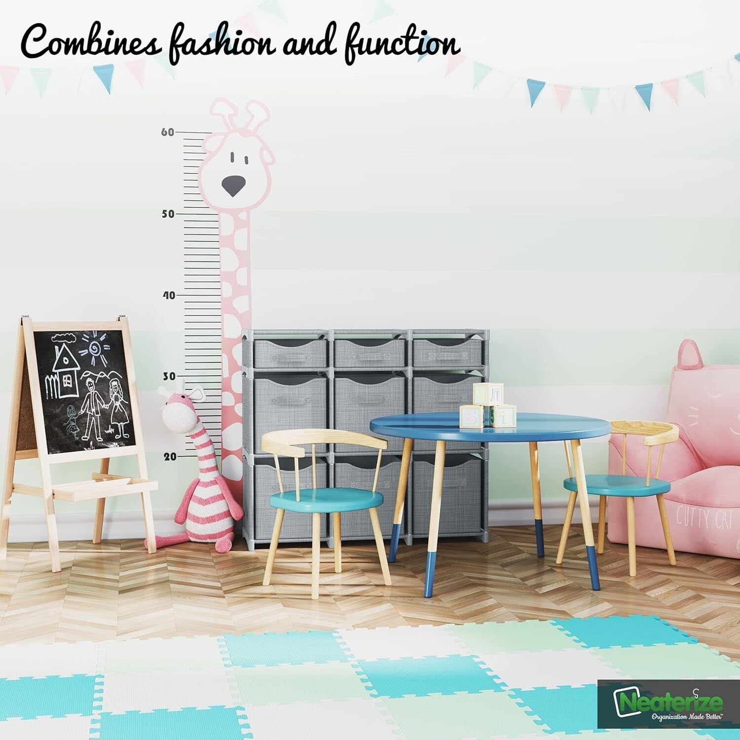 Functional Light Grey 9 Cube Organizer with Easy Assembly - Perfect for Any Room