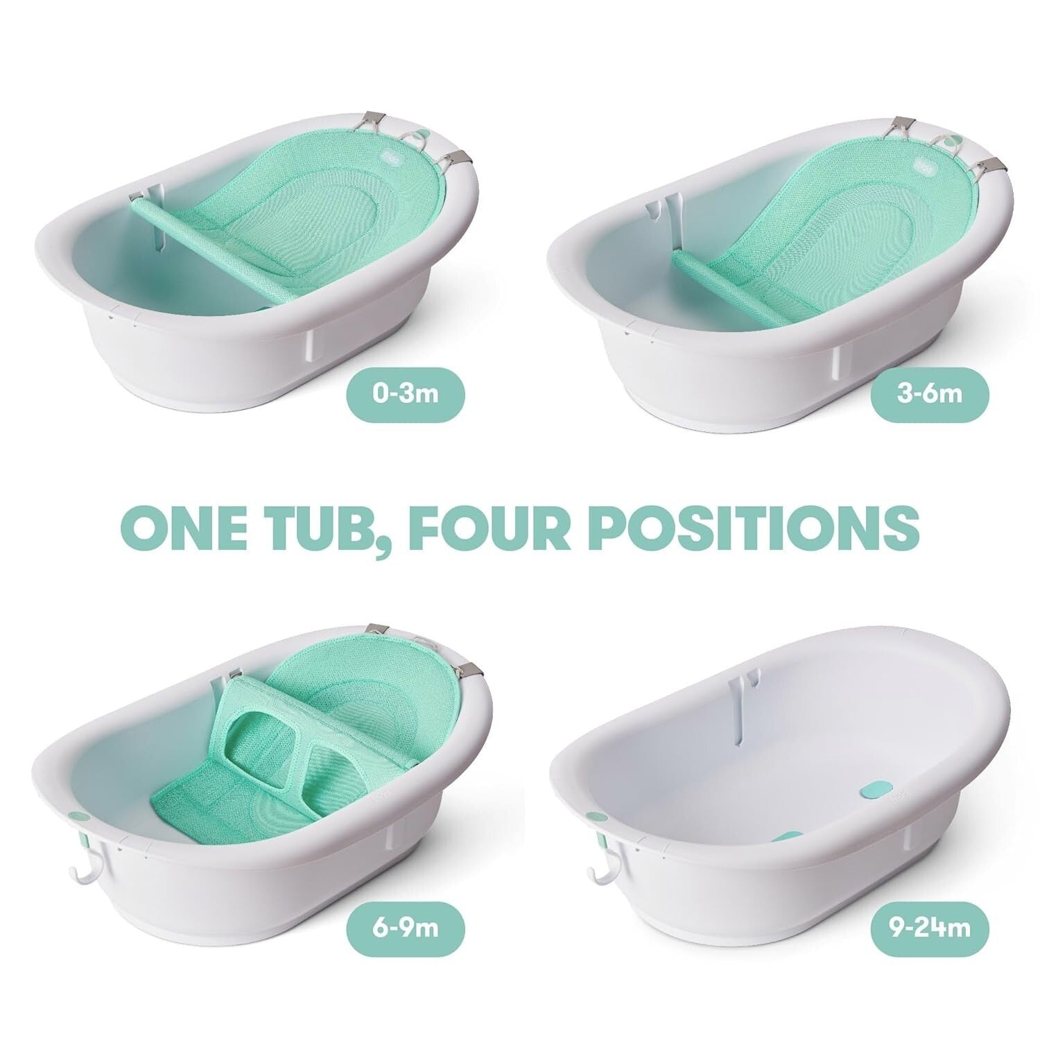 Adaptable Baby Tub with Removable Sling - Safe Bathing for Newborns to Toddlers