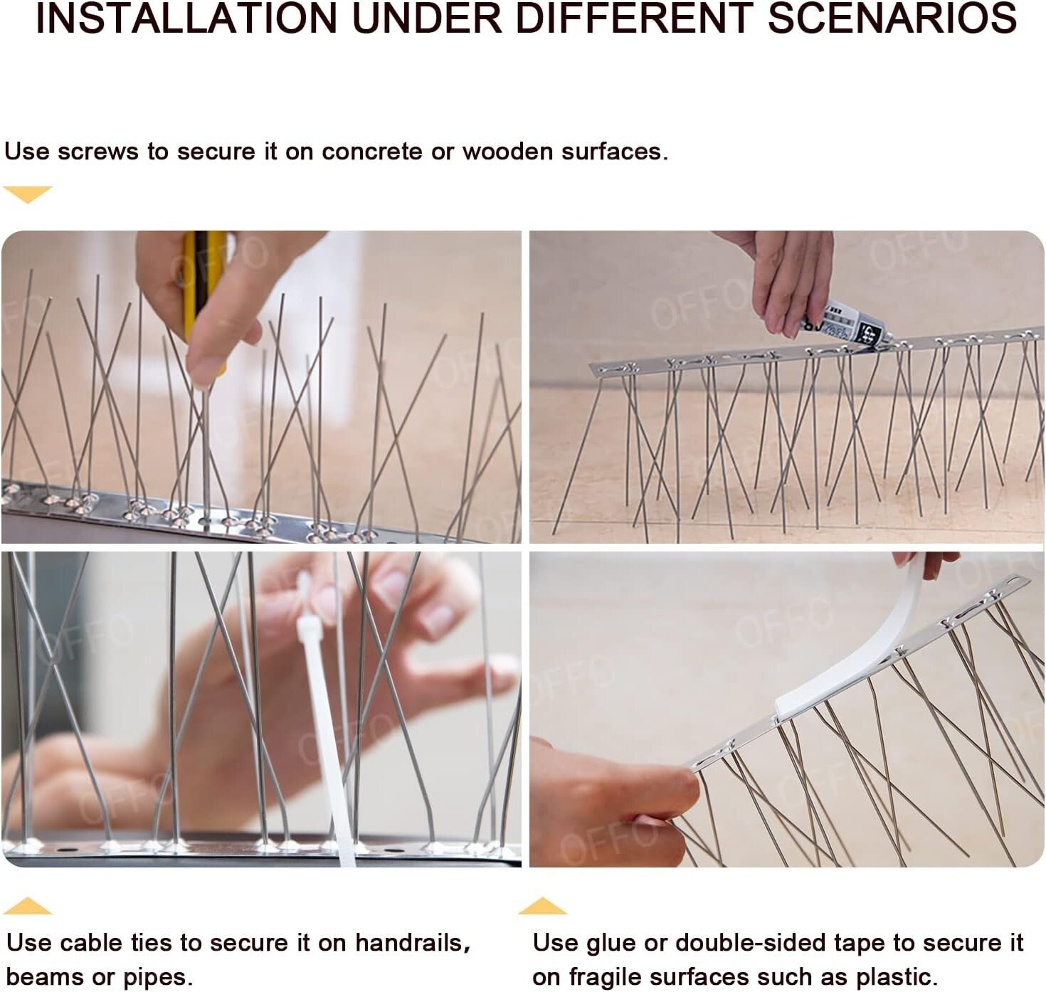 Weather-Resistant Bird Deterrent Spikes - 73.7 Feet, Ideal for Roofs and Gutters