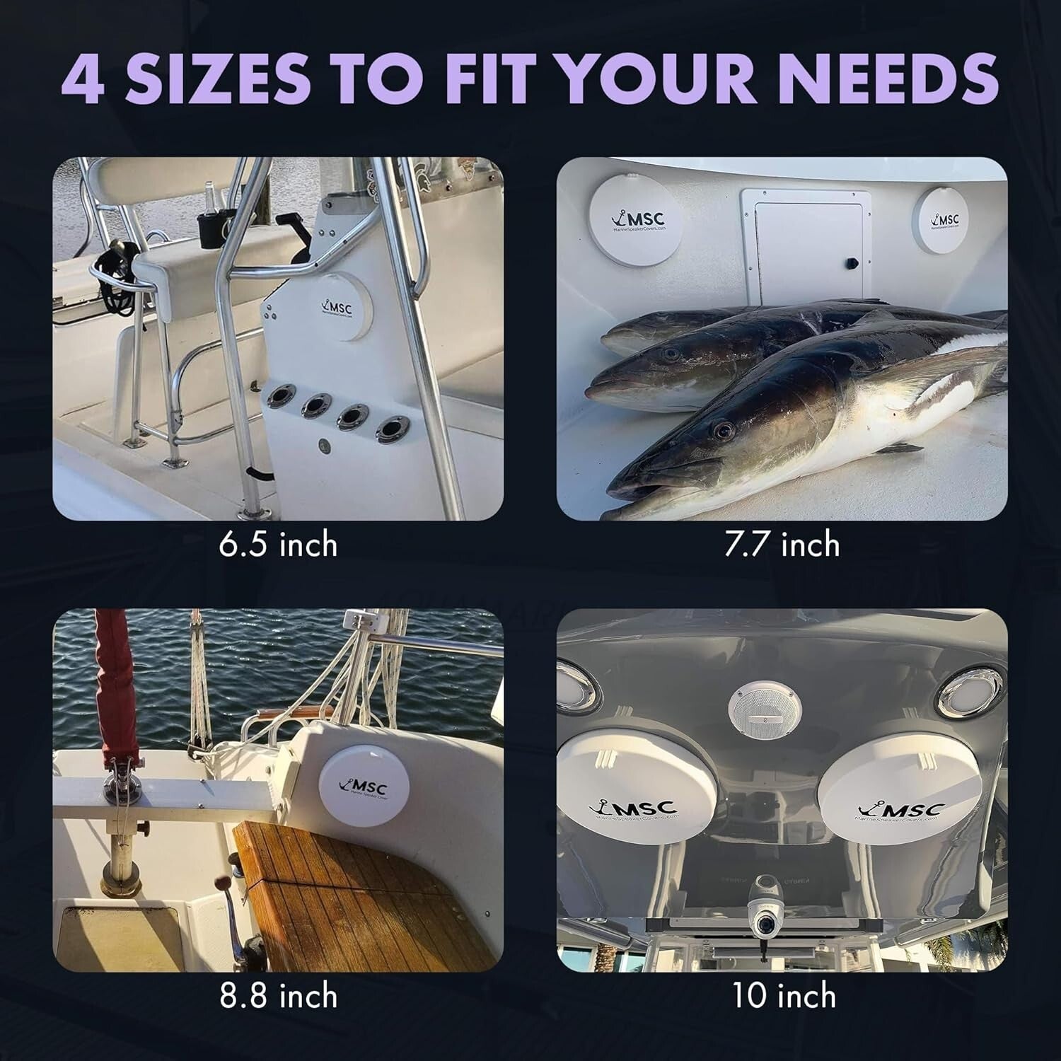 8.8-Inch Marine Speaker Covers - Durable, Waterproof & Dustproof Protection Pair