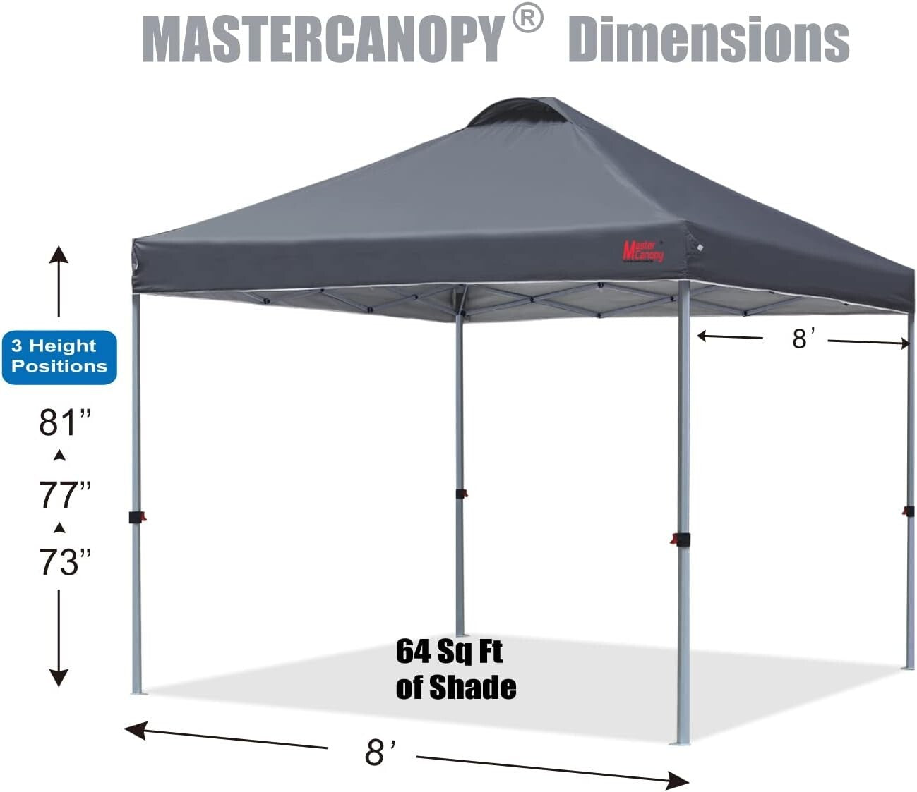 Portable 8x8 Outdoor Canopy Tent with Roller Bag - Ideal for Festivals & Camping