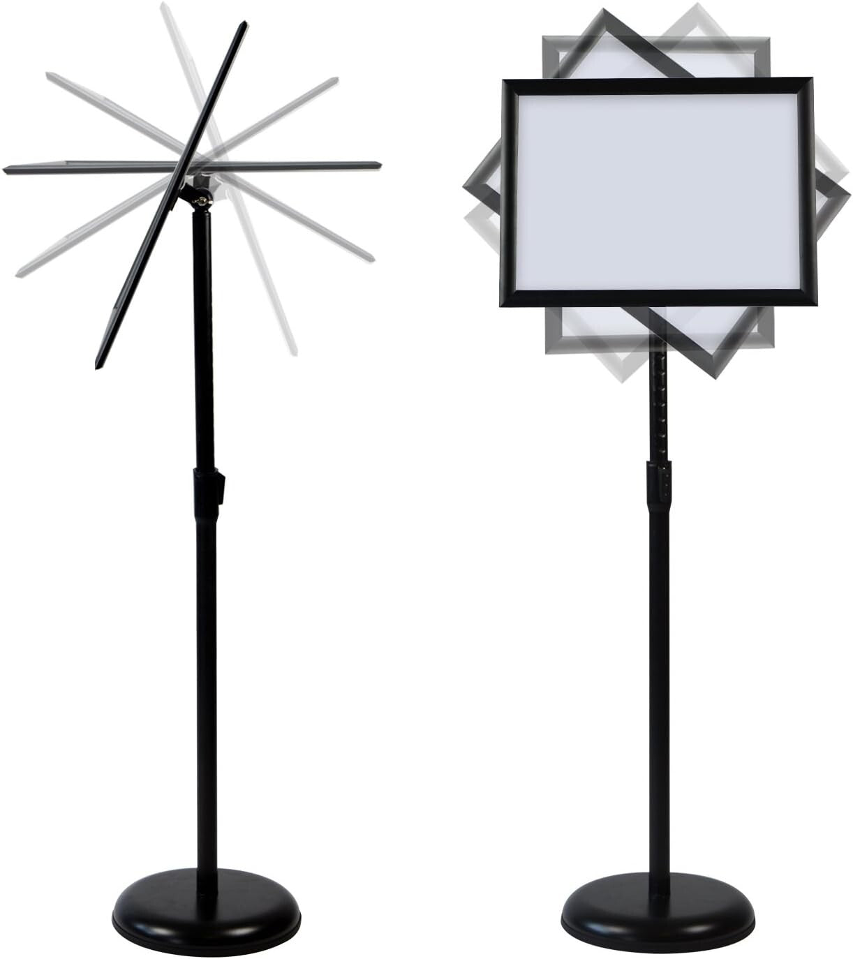 Durable Pedestal Sign Stand with UV Protection - Adjustable for Various Displays