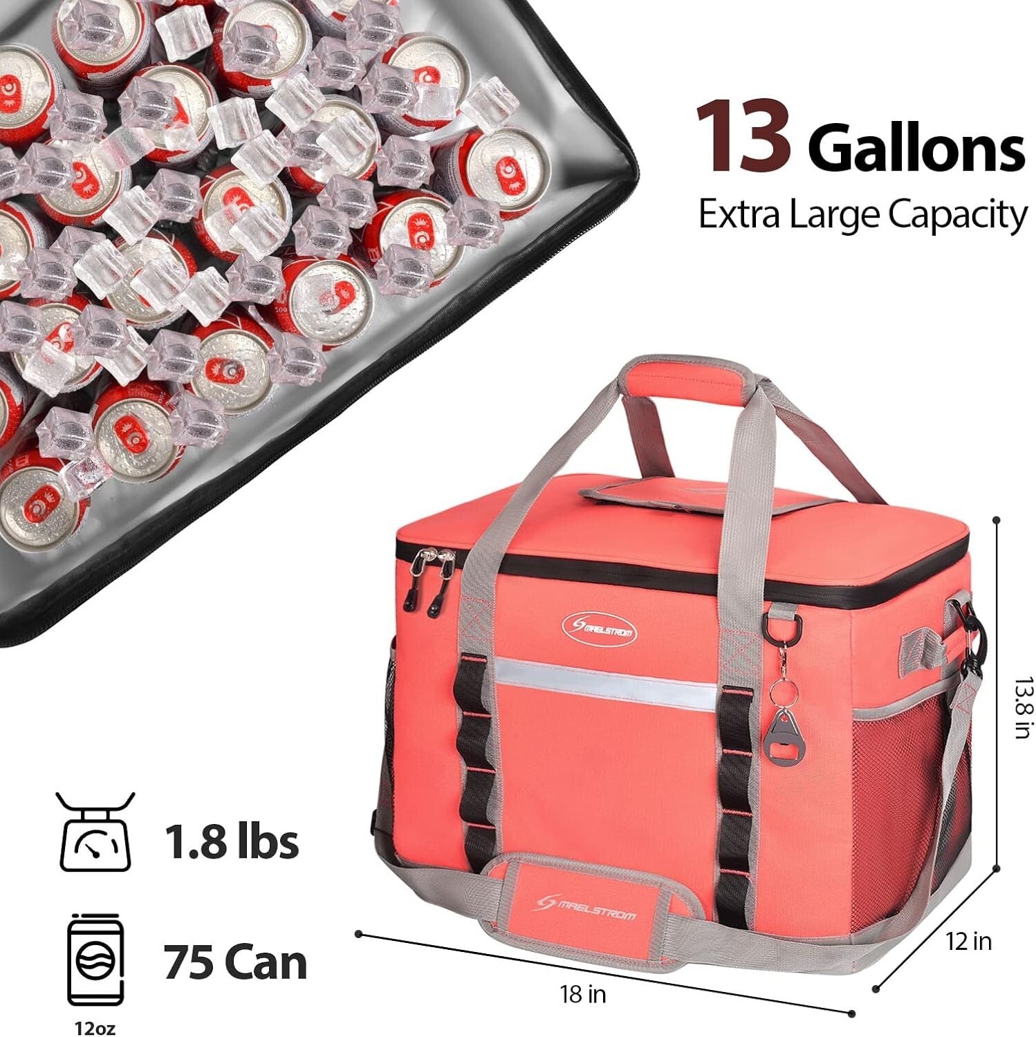 Durable & Versatile 75 Can Cooler Bag - Ideal for Grocery Shopping & Road Trips