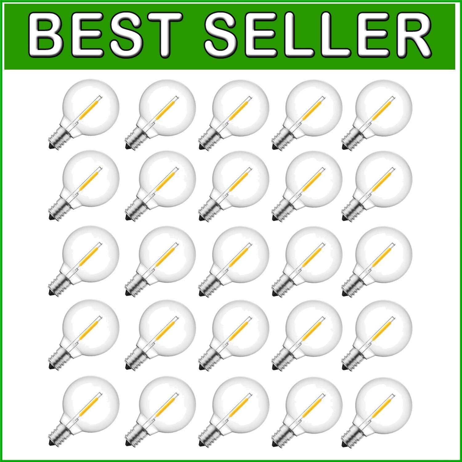 G40 1W LED Bulbs: 50-Pack Shatterproof Warm White Light for Indoor & Outdoor Use