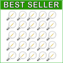 Load image into Gallery viewer, G40 1W LED Bulbs: 50-Pack Shatterproof Warm White Light for Indoor &amp; Outdoor Use