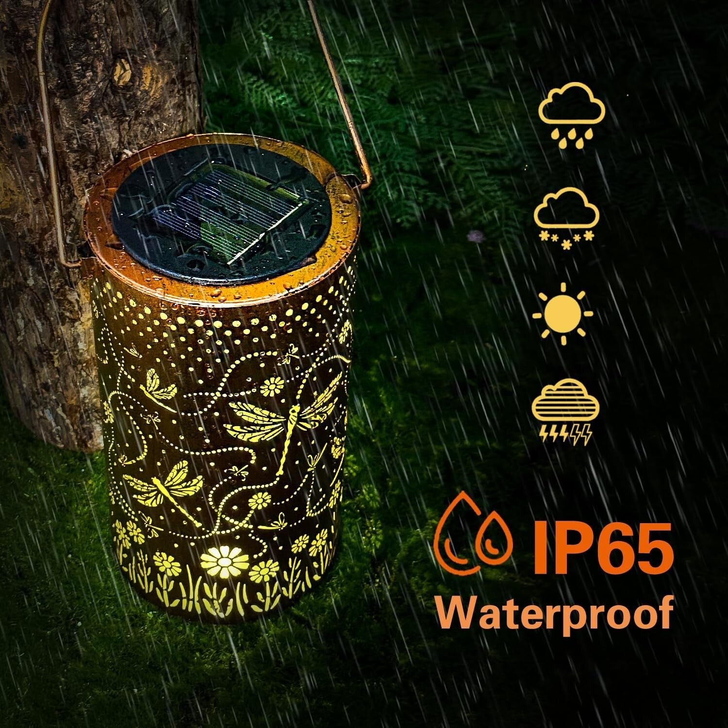 Dragonfly Solar Hanging Lantern – Waterproof LED Beauty for Garden Decor