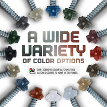 Load image into Gallery viewer, Heavy-Duty Self-Drilling Metal-to-Metal Roofing Screws in White - Pack of 250