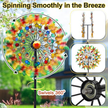 Load image into Gallery viewer, Vibrant 84-Inch Butterfly Wind Spinner - Rust &amp; UV Resistant Outdoor Delight