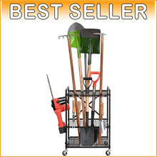 Load image into Gallery viewer, Scratch-Resistant Garage Tool Rack on Wheels - 3 Adjustable Shelves Included