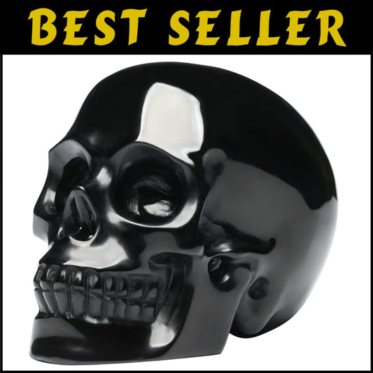 Gorgeous 5'' Black Obsidian Skull - Perfect for Halloween & Year-Round Décor