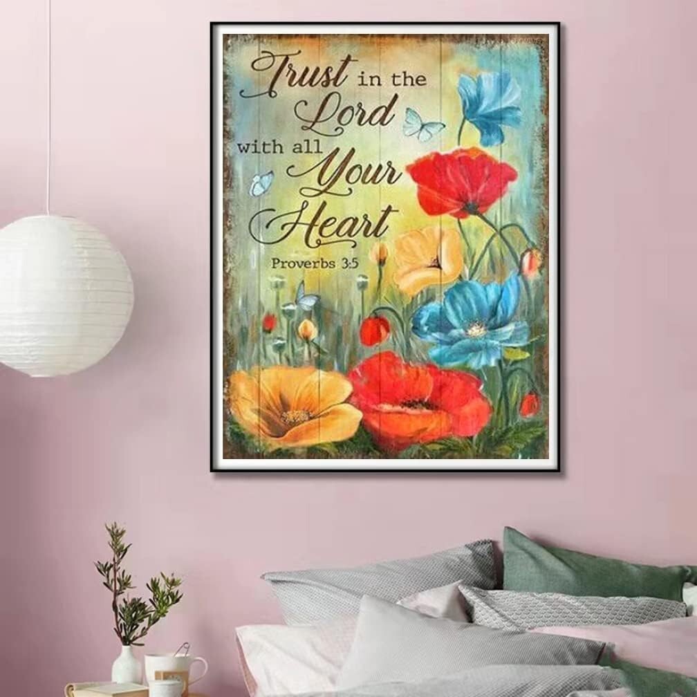 5D Bible Verse Diamond Painting Kit for Adults - Elegant Home Wall Art 12x16