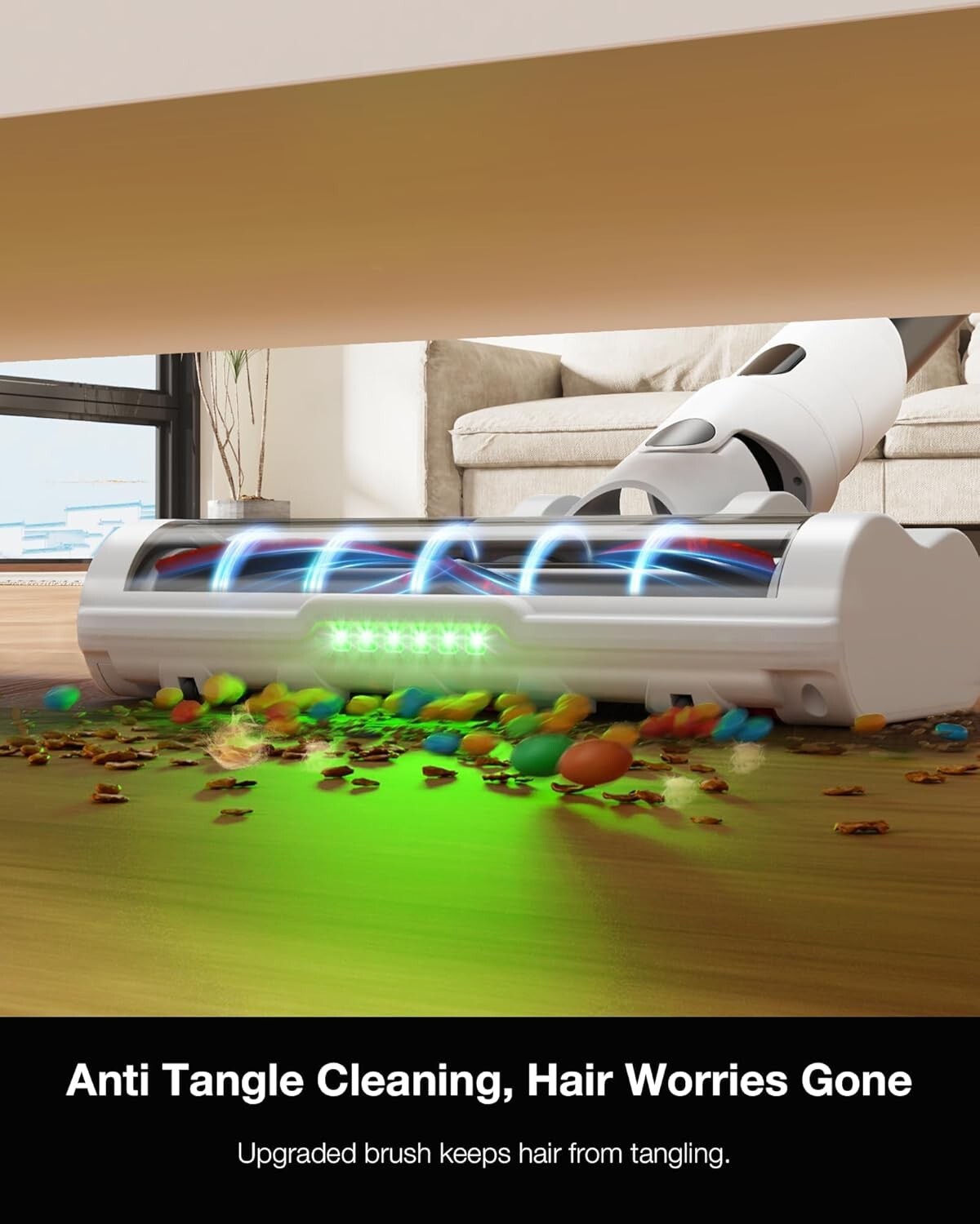 Rechargeable Cordless Stick Vacuum Cleaner for Carpets & Hard Floors, 55 Min Run