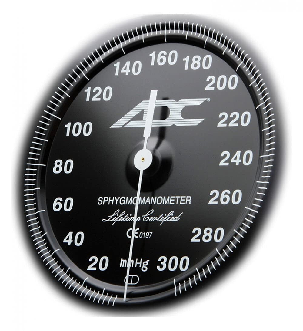 Accurate Palm Style Aneroid Sphygmomanometer with Nylon Cuff - Adult Size, Black