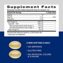 Load image into Gallery viewer, 240 Mini Softgels Triple Strength Fish Oil - 1000mg Omega-3 for Heart &amp; Eyes