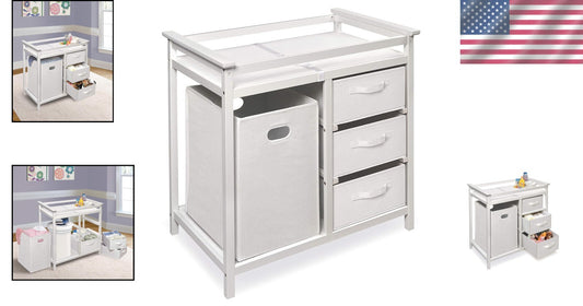 3-Drawer Portable Baby Changing Table with Safety Rails for Modern Nurseries