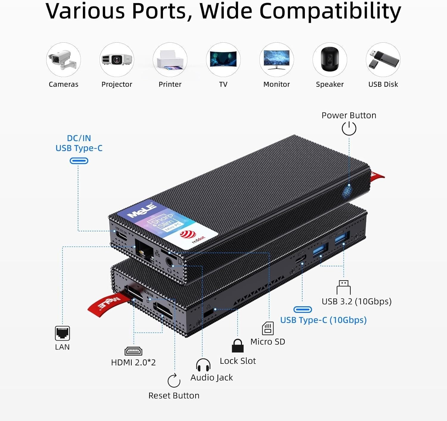 Effortlessly Portable 8GB Windows 11 Pro Mini PC with Expandable Storage Options