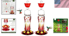 Load image into Gallery viewer, Gold Award 2-Pack Glass Hummingbird Feeders with Ant Moat &amp; Leak Proof Design