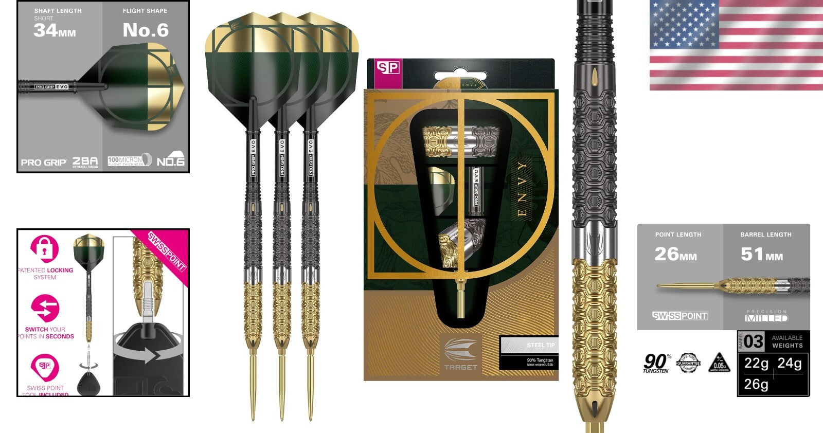 High-Performance 22g Steel Tip Darts with Swiss Point - Perfect for All Players