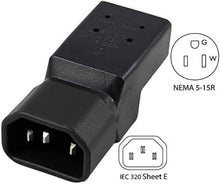 Load image into Gallery viewer, Bulk 10-Pack C14 Male to NEMA 5-15R Extension Plugs for Ultimate Connectivity