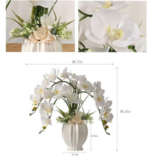Load image into Gallery viewer, Luxury White Vase Artificial Orchid Arrangement - Perfect for Table Centerpieces