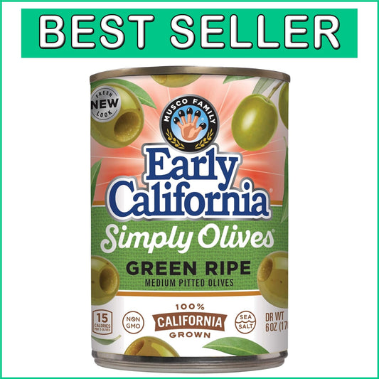 Delicious 12 Pack of Simply Olives Green Ripe Pitted Olives - Rich Buttery Taste
